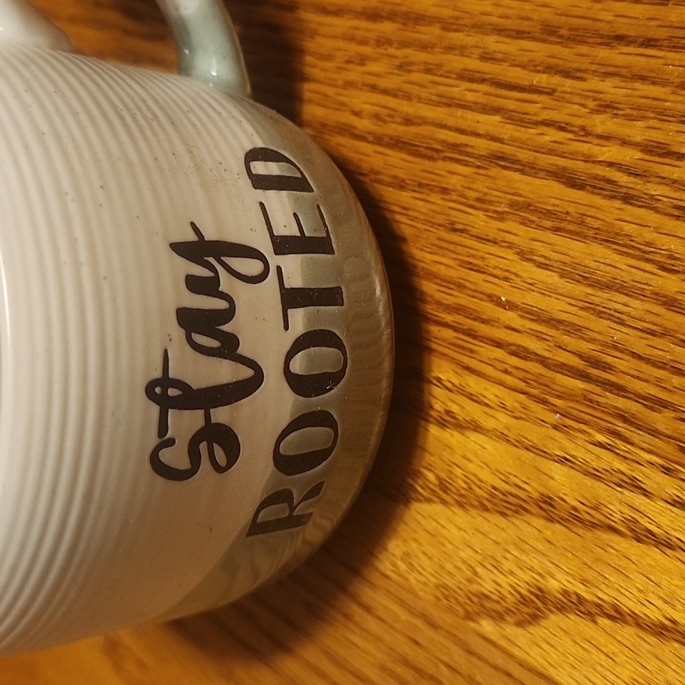 Stay Rooted and Live Simply Ceramic Mug Set. NWOT - Picture 3 of 4